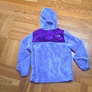 North face purple fleece hoodie jacket